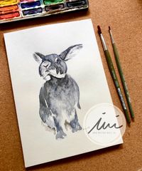 Aquarell vom Kaninchen ohne Hintergrundgestaltung